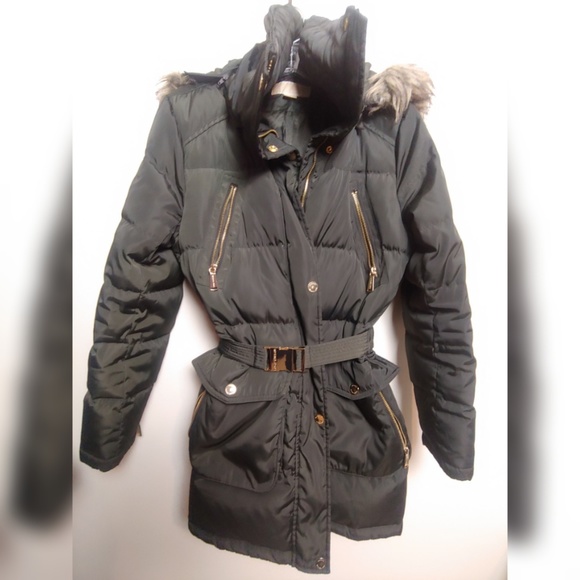 michael kors army green parka
